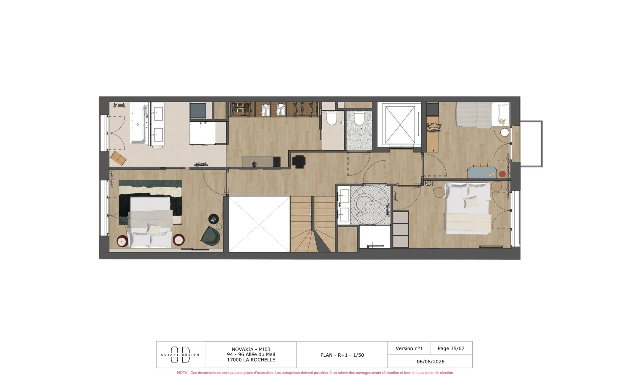Plan meublé de la maison MI03, 1er étage