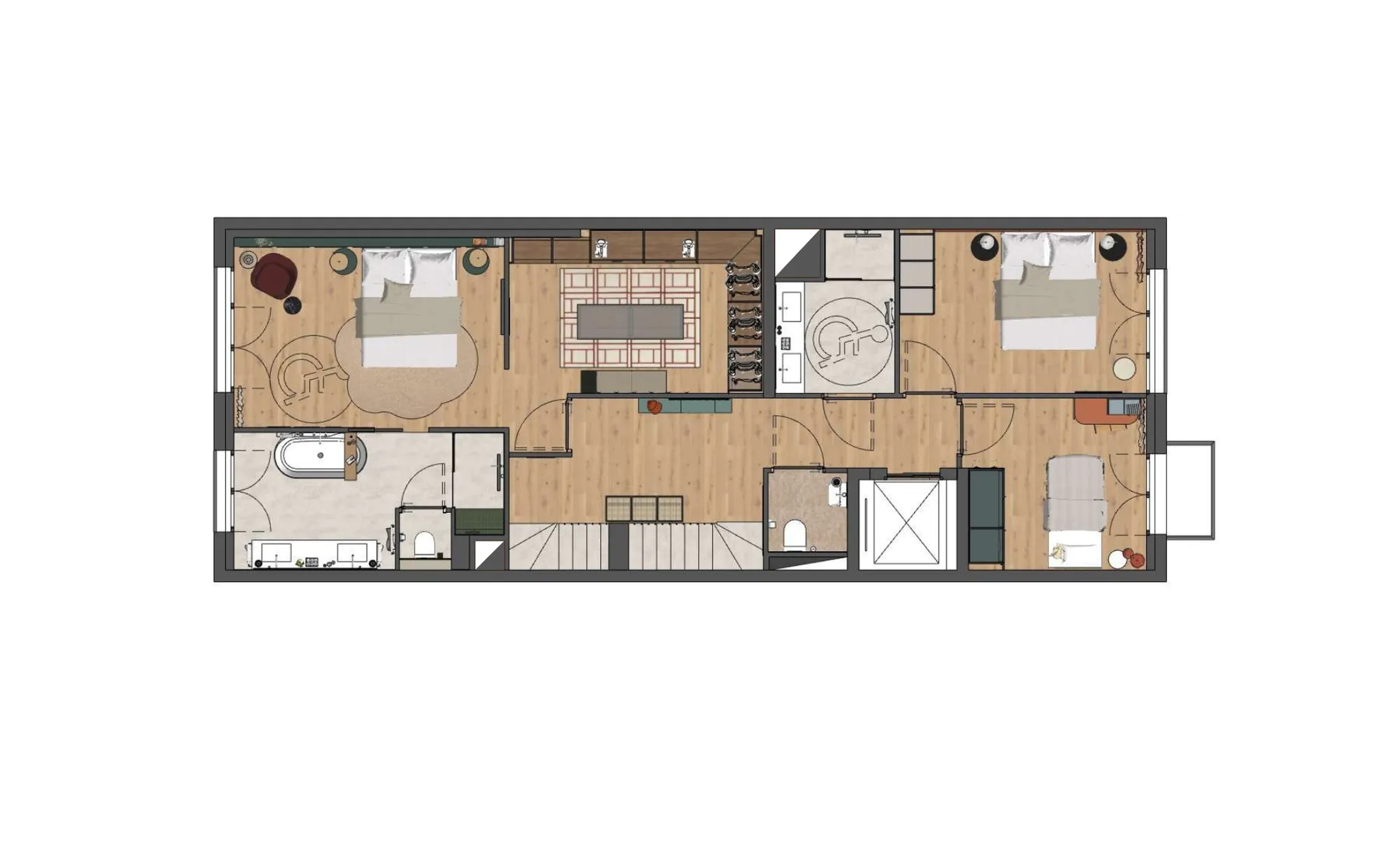 Plan meublé de la maison MI04, 1er étage